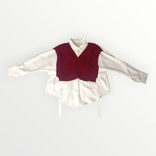 Blouse chemise rouge bordeaux