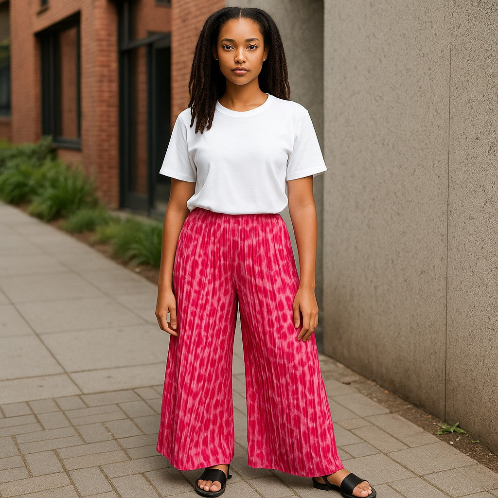 Pantalon plissé Rose