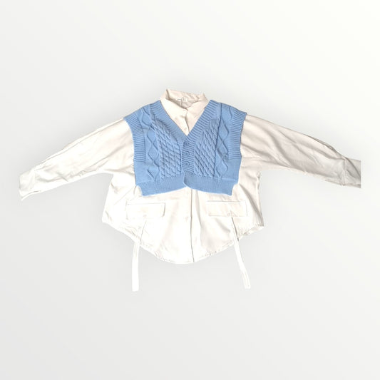 Blouse chemise bleu ciel