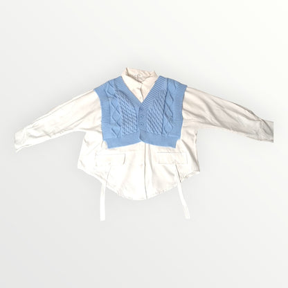 Blouse chemise bleu ciel