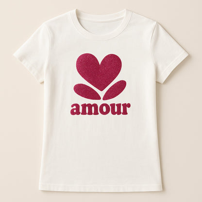 T-shirt à manche courte amour blanc
